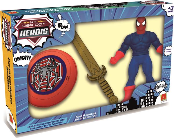 Linha Heróis Boneco / Escudo / Espada – Aranha