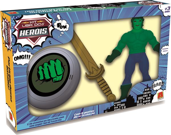 Linha Heróis Boneco / Escudo / Espada – Incrível