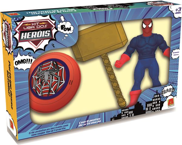 Linha Heróis Boneco / Escudo / Martelo – Aranha